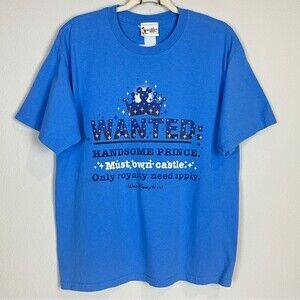 Vintage Walt Disney World Wanted Handsome Prince Blue T-shirt L
